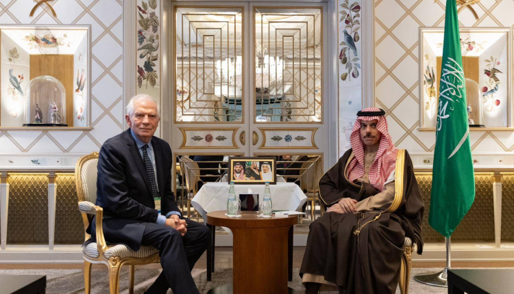 مباحثات حول أوضاع غزة تجمع بن فرحان والممثل الاعلى للاتحاد الاوروبي