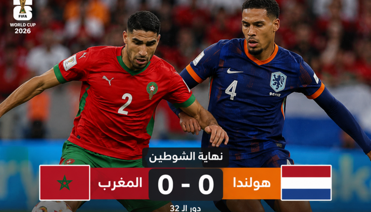 التعادل يحسم الأشواط الإضافية بين المغرب وهولندا