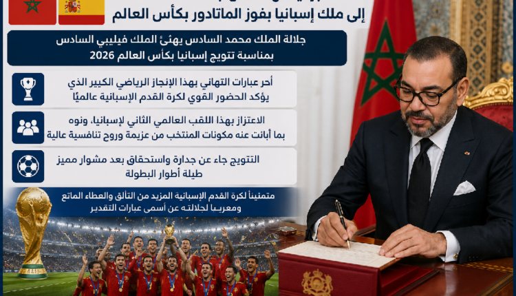 الملك يهنئ إسبانيا بلقب كأس العالم